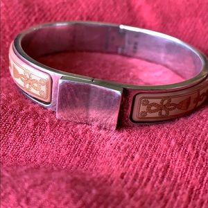 Hermès narrow loquet bangle enamel sterling silver